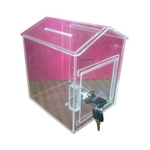 Transparent Plain Acrylic Donation Box, For Collect Donation