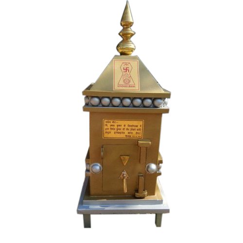 Mild Steel Iron (Steel) Donation Box, For Temple Uses