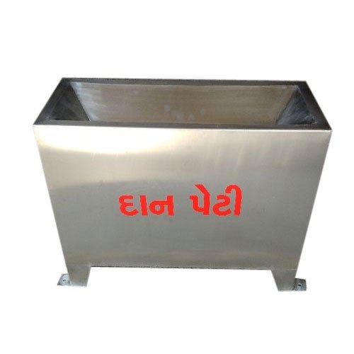 Silver Stainless Steel SS Donation Box