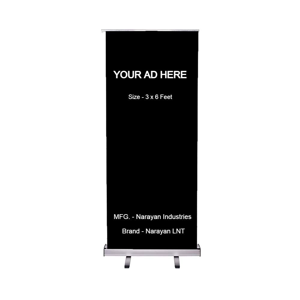 Silver Aluminium Roll Up Banner Standee, For Advertising, Size: 2.5x6 Feet