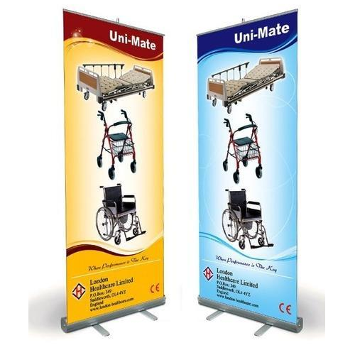 Silver Aluminium Roll Up Standee, For Promotional, Size: 5 X 2 / 6 X 3 / 6 X 4