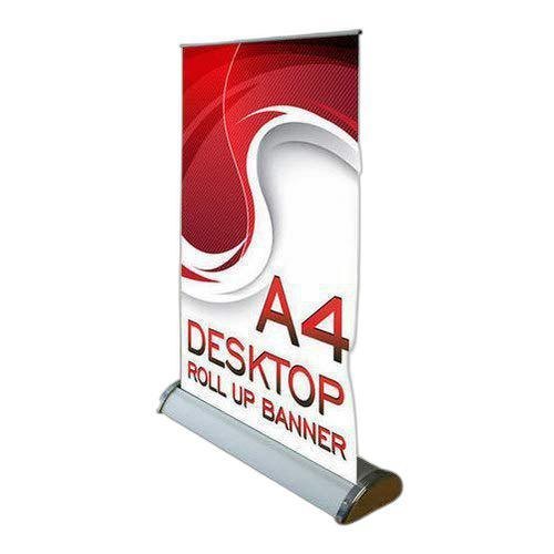 Silver Aluminium Mini Roll Up Banner Stand, Size: A4 & A3