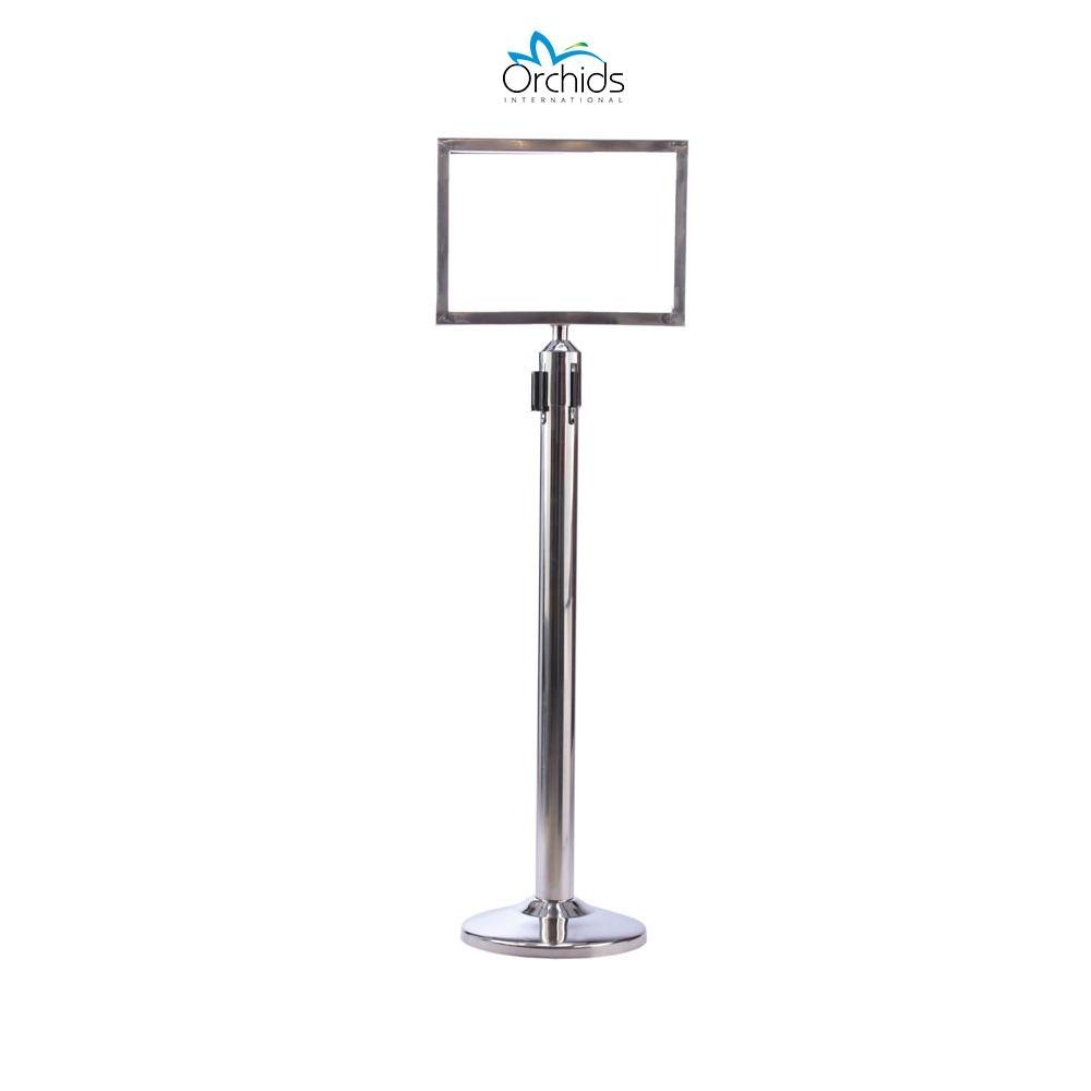Stainless Steel Orchids A3 Sign Holder Stand, For Commercial