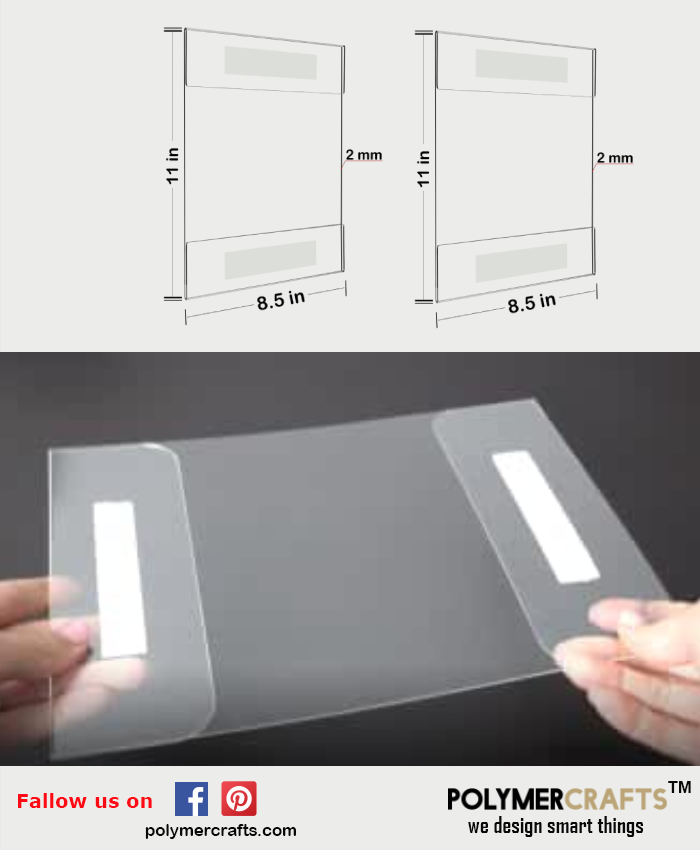 Acrylic Clear Wall mounted Sign holders with adhesive tape, For Commercial, Size/Dimension: A4