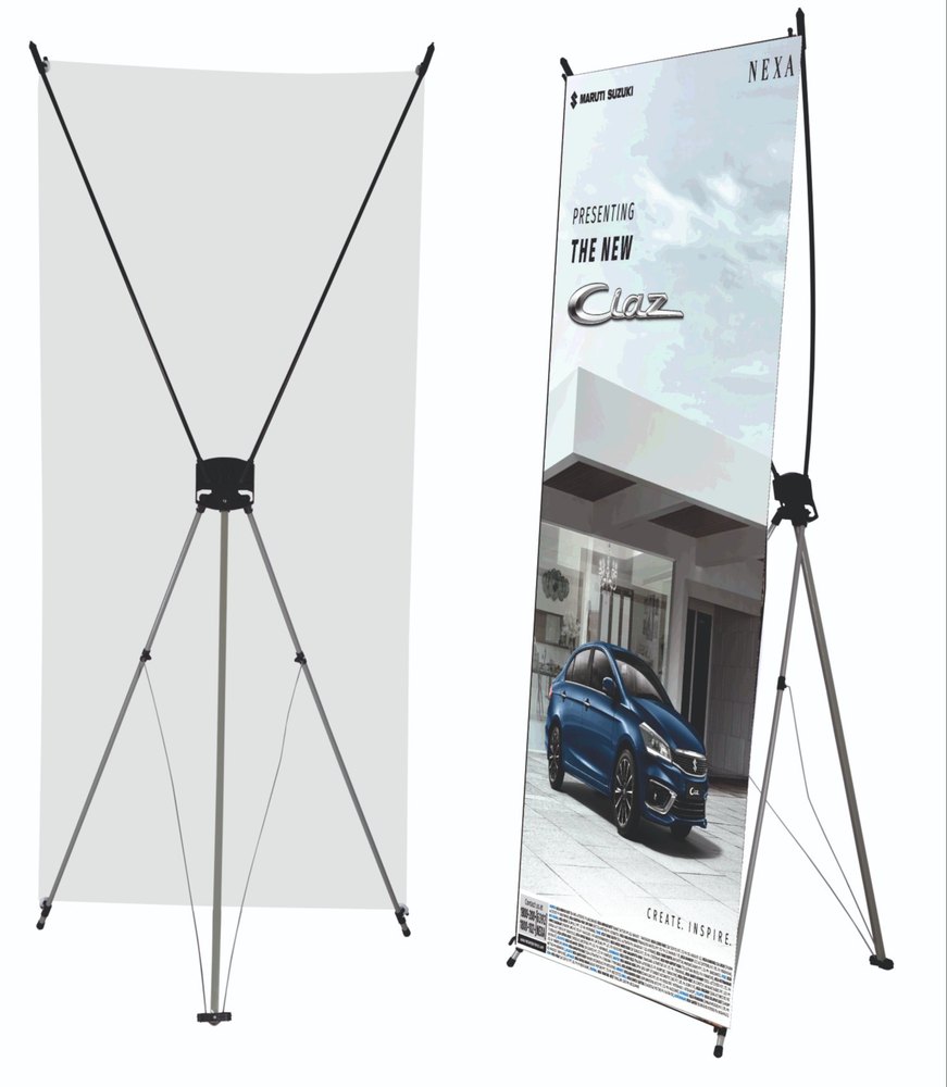 Aluminium Adjustable X Banner Stand, For Advertisement