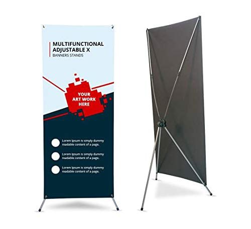 Smooth Flexible X banner stand Low cost, For Indoor Event Shop Display, Rectangular