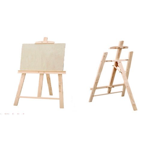 Brown Natural Pine Wood Easel, For Display Paintings, Thickness: 30 mm