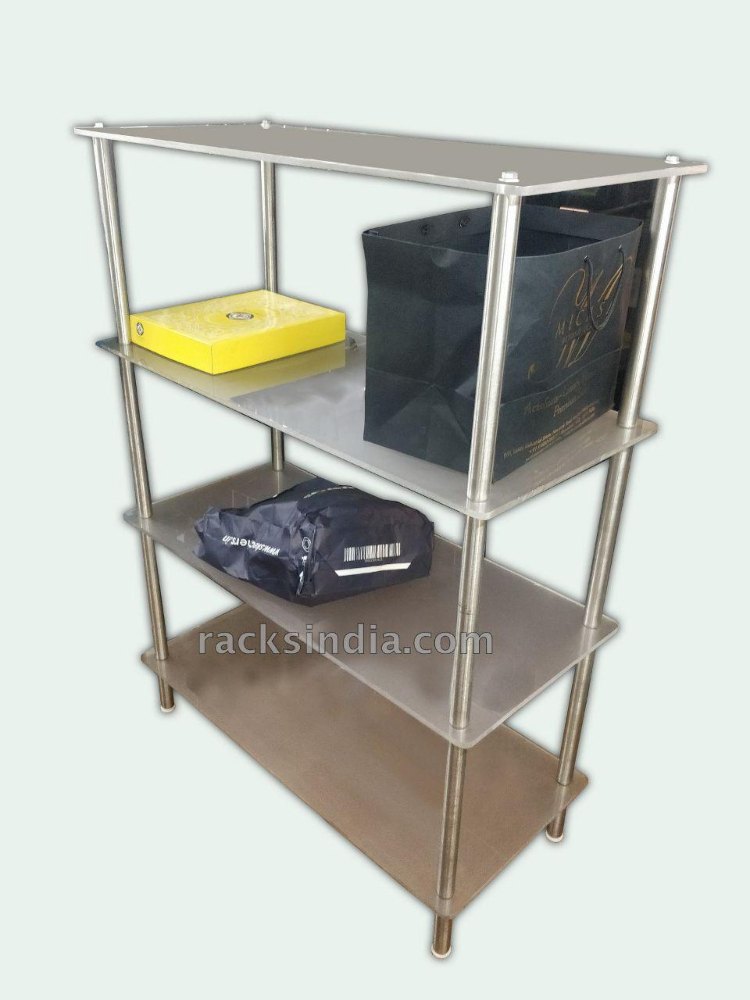 Stainless Steel Open Storage Display Stand for exhibition, Warranty: 2 Year, Size: 60