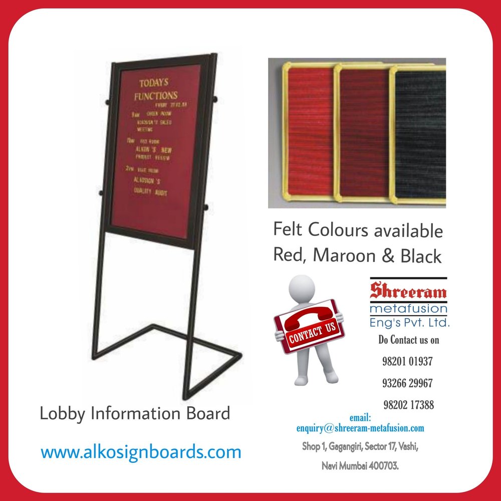 Felt Cloth Lobby Information Board