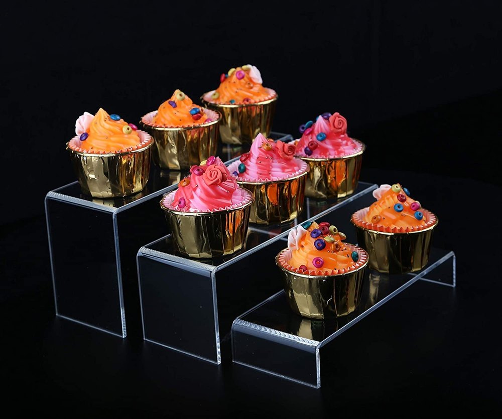 Free Standing Unit Rectangular Acrylic Risers for display, For Commercial