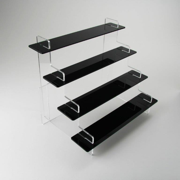 Clear Acrylic Plastic Platform Shelf Riser Display Stand, Size: 125Hx295Wx230D