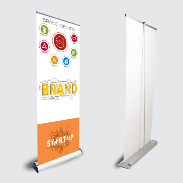 Silver Roll Up Standee, For Promotional