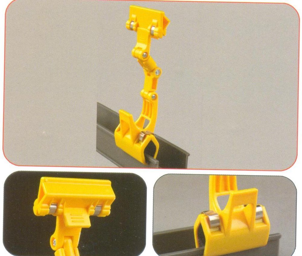 Yellow Adjustable Plastic Sign Clamp Poster Price Label Holder, For Promotional, Size: Standard