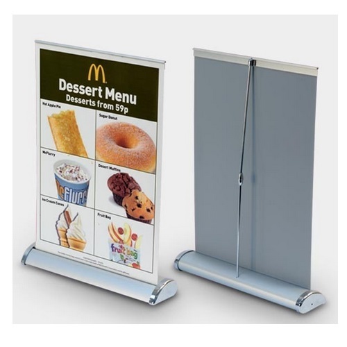 Aluminum Alloy And Still Roll Up Banner Stand, Size: 85x145cm, For Industrial