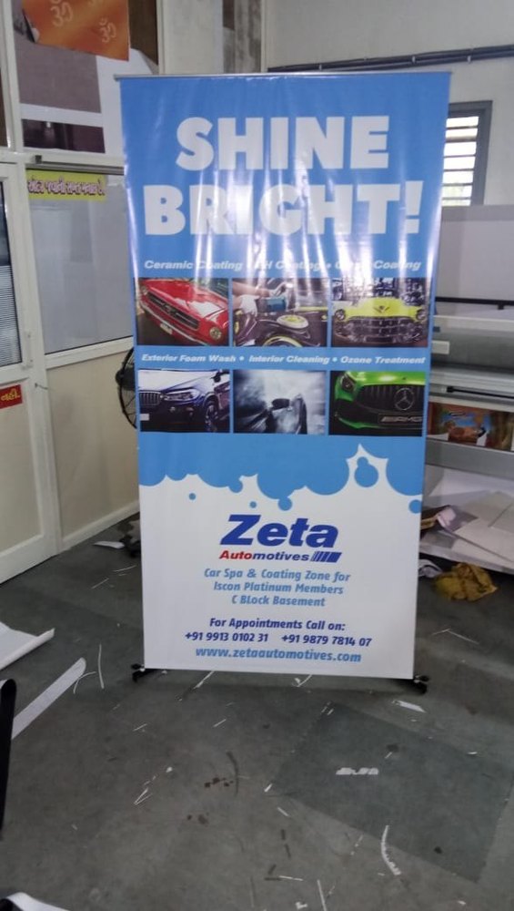 Metal V BANNER STANDEE, For Outdoor Advertising