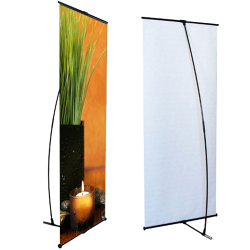 Black iron Manual Roll Up Banner Stand, For Advertising