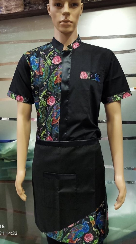 Men Shirts & Tops Indian Restaurant Uniforms, Size: Small