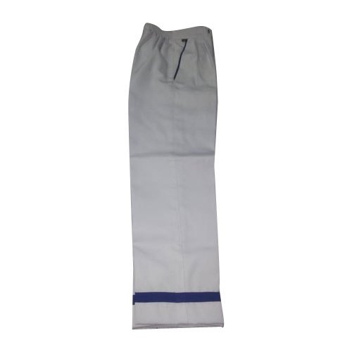 White and Blue Cotton School Uniform Pant, Packaging Type: Packet