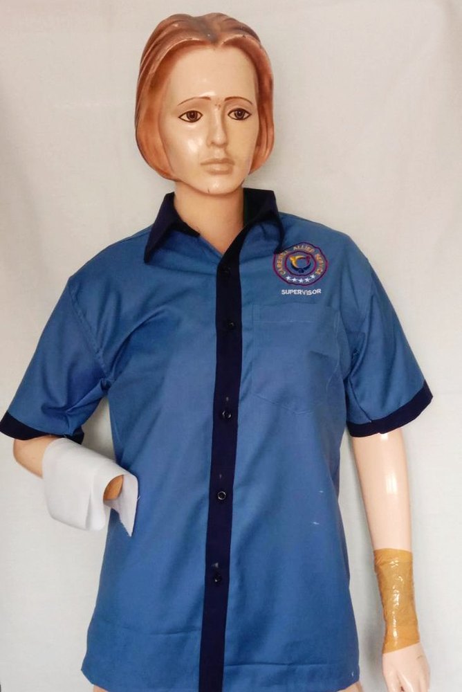 Blue Plain Housekeeping Uniform Shirt