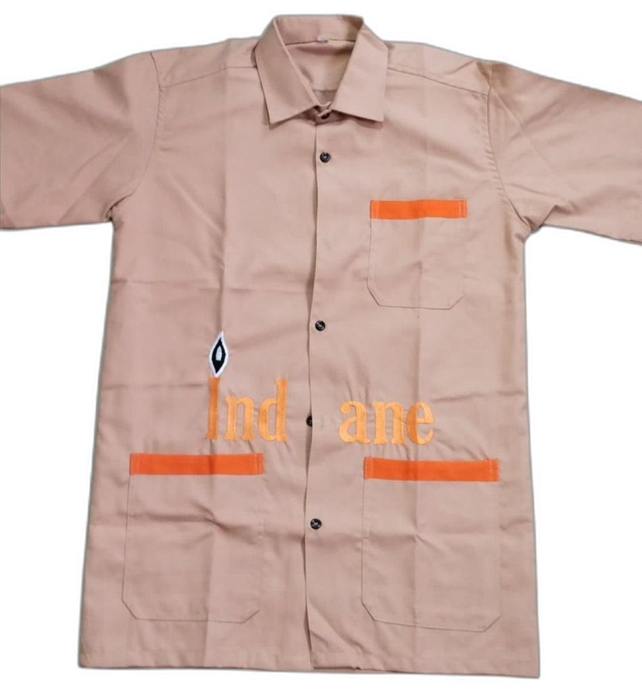 Fawn Colour Plain Uniform Shirt, For petrol pumb, Size: Medium