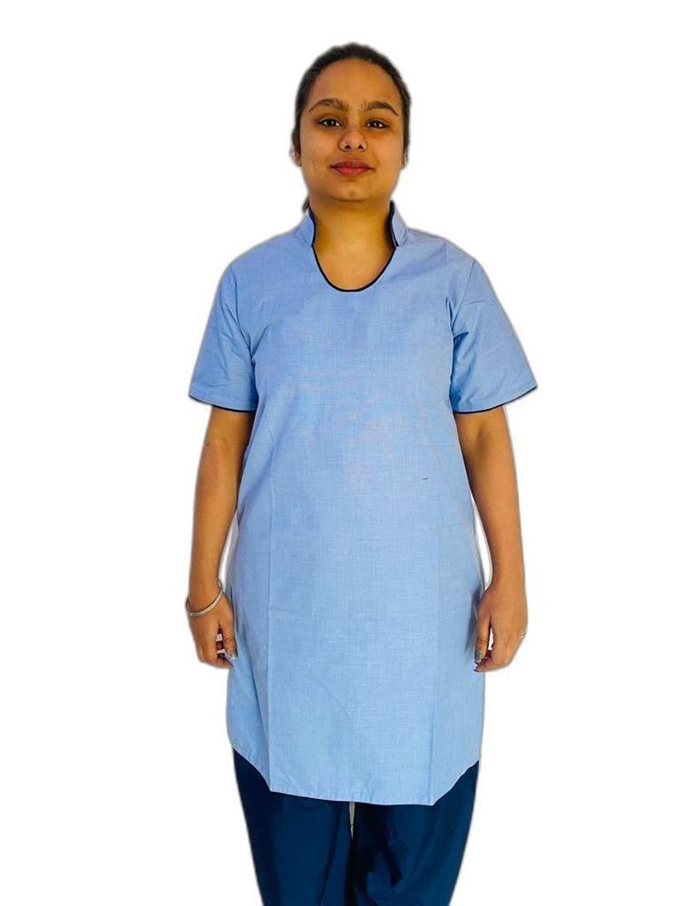 Salwar Suit Blue Ladies Housekeeping Uniform, For Hospital, Size: Large