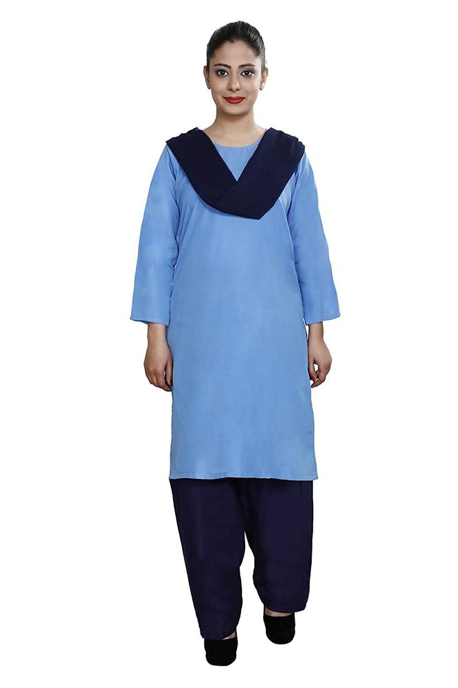 Blue Women Ladies Housekeeping Uniform, Size: Medium