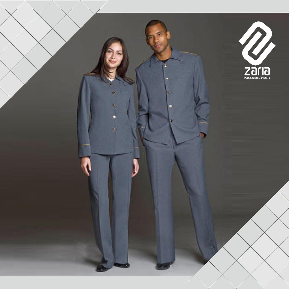 Full Sleeves Cotton Grey Housekeeping Uniform, Size: Small