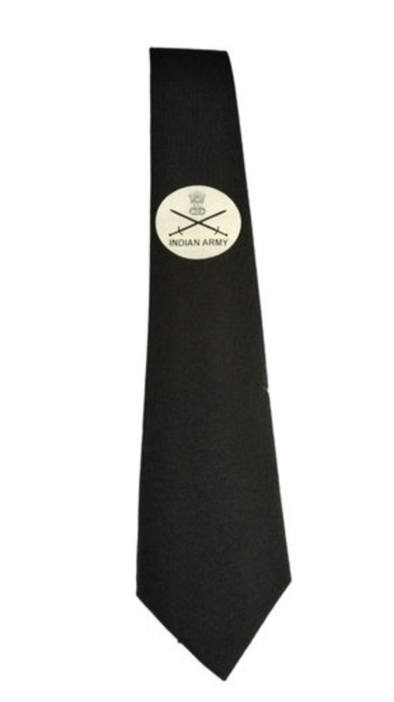 Black Silk Indian Army Necktie, 3x40 cm