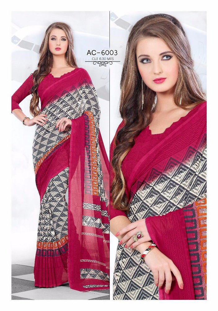 Uniforms Saree, 6.3 M (with Blouse Piece)