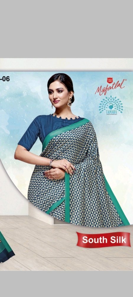 Gender: Women Daily Wear Mafatlal Uniform Sarees, 6.3 m (with blouse piece)