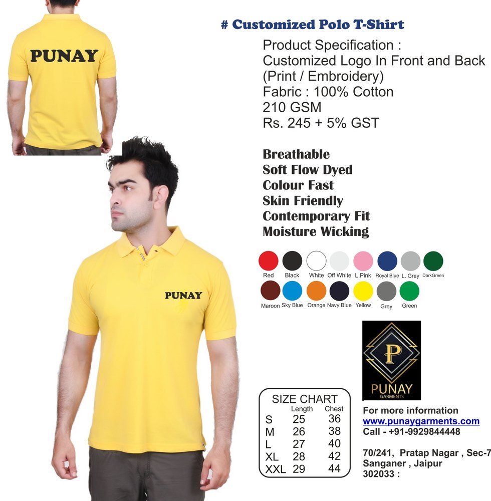 Punay Cotton Collar LOGO T-Shirt