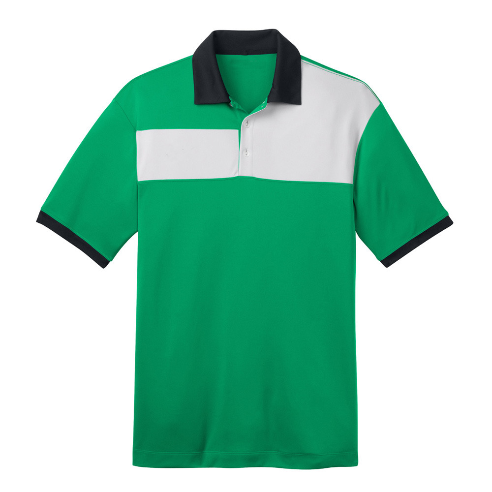 Green And White Collar Neck Mens Corporate T Shirts