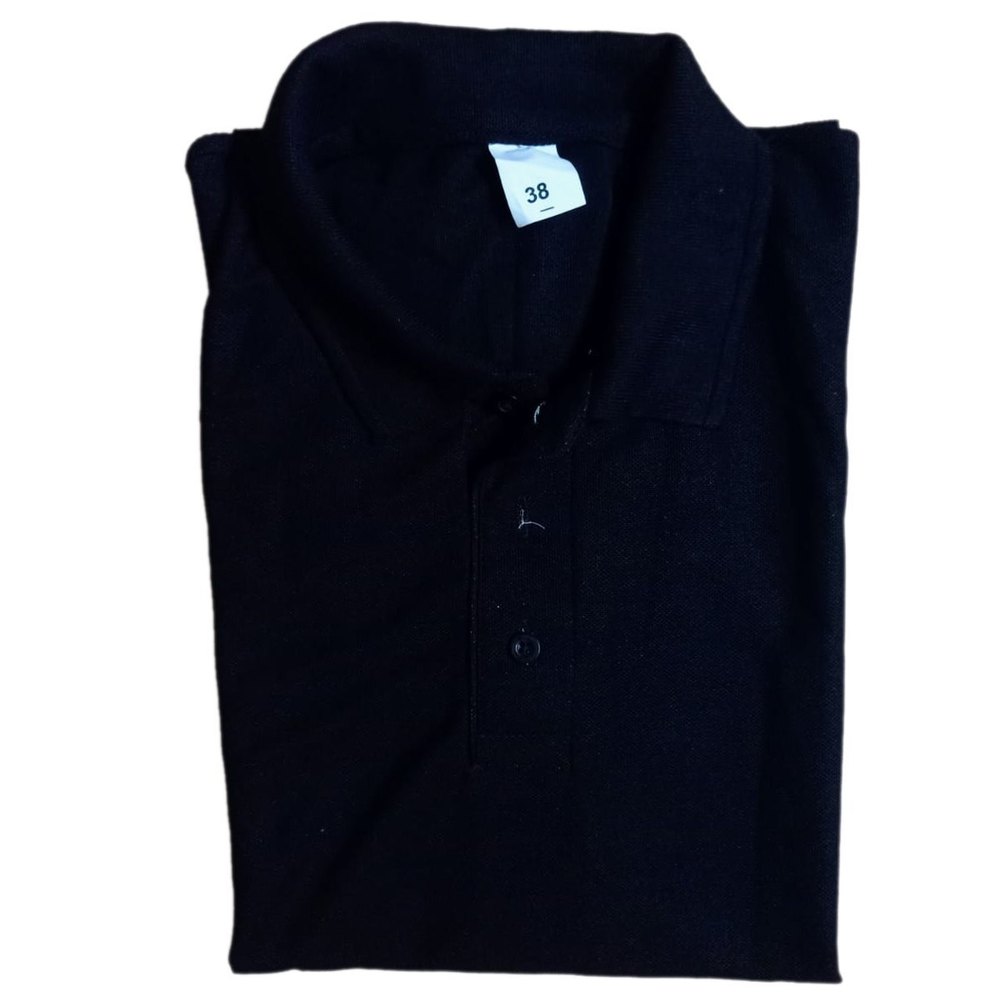 Regular Gender: Men Black Plain Corporate Cotton T Shirt, Size: 38