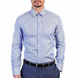 Striped Cotton Men\'s Corporate Shirt, Full or Long sleeves