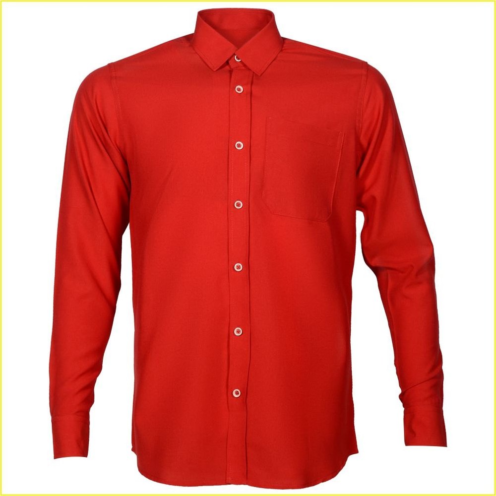 Mens Red Office Wear Shirt