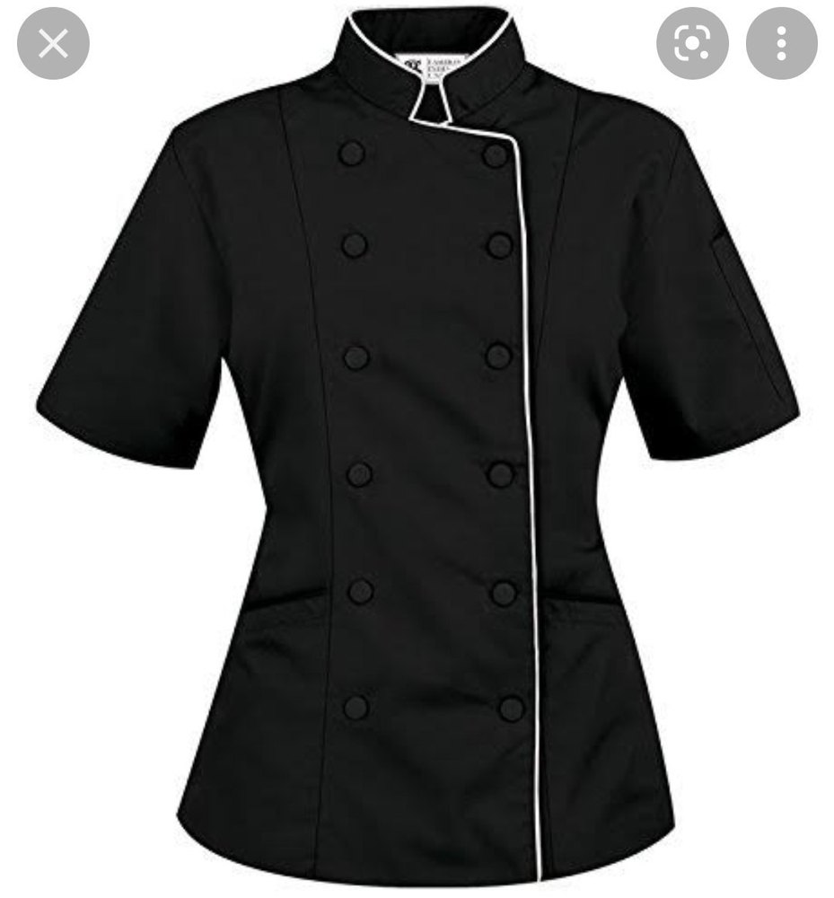 Cotton Unisex Black Chef Jacket