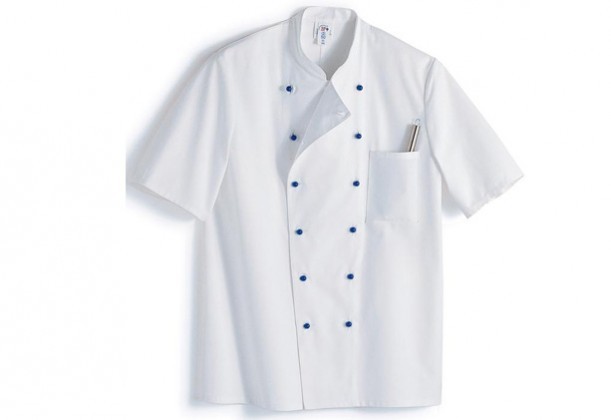 Polyester Men White Chef Coat, For Uniform, Size: Medium