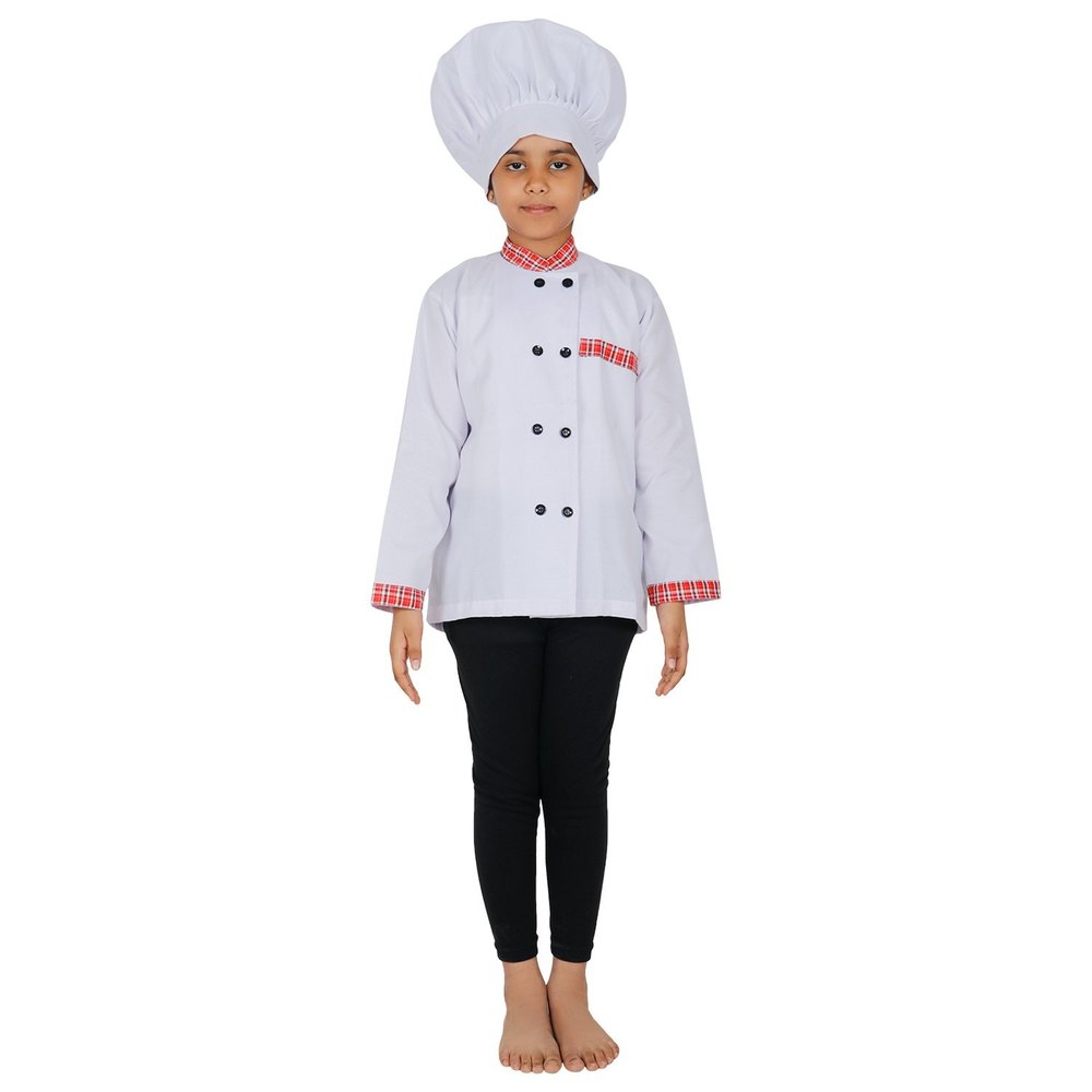 White Polyester Fancy Hotel Chef Uniform, Machine Wash, Size: Xl