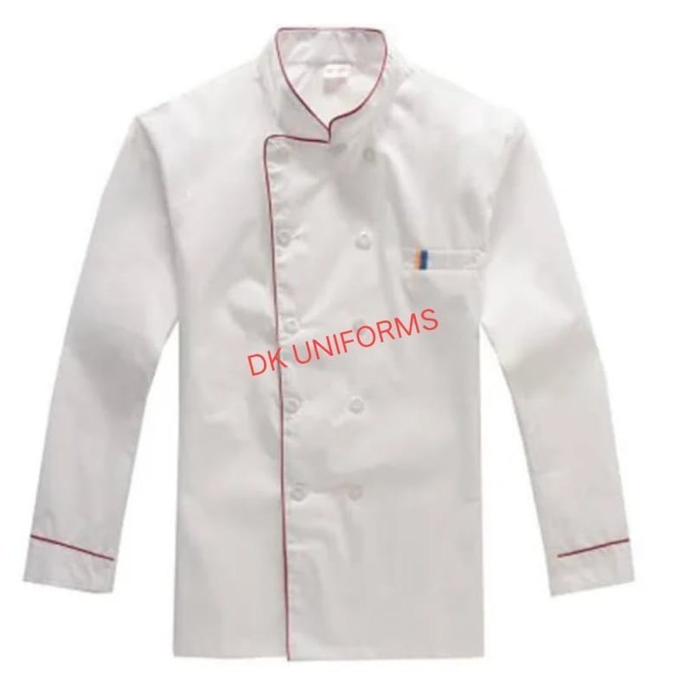 Cotton White Men Full Sleeves Chef Coat, For Hotel And Restaurant, Size: Large