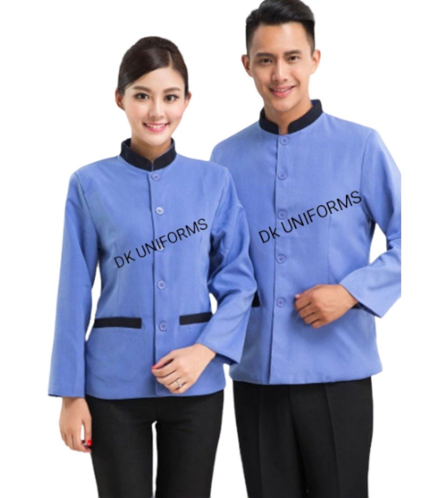 Poly Cotton SKY BLUE & BLACK Hotel Service Uniform