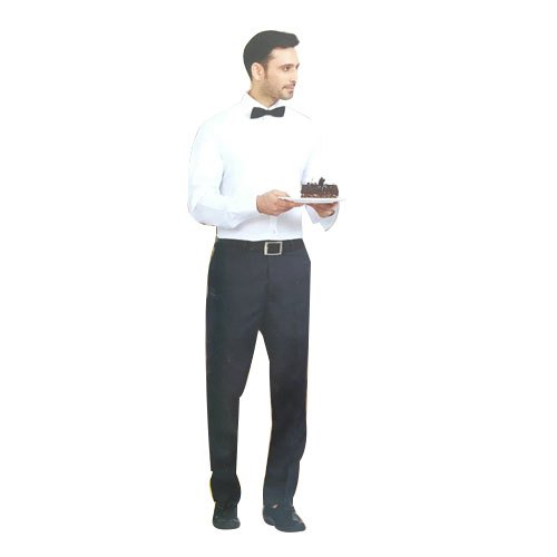 Polyester and Rayon Black and White Men Catering Uniform, For Hotel, Size: Medium, Large