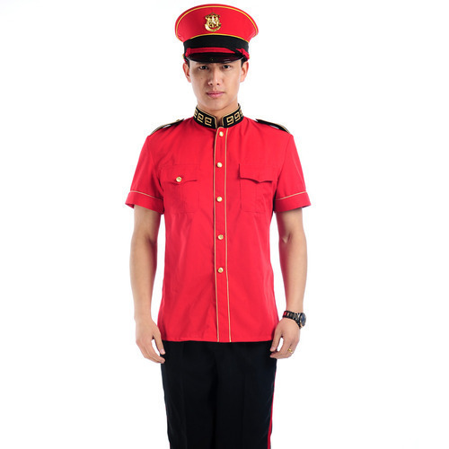 Cotton Red And Black Bell Boy Uniform