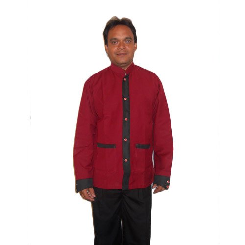 Polyester Red & Black Hotel Bellboy Uniform