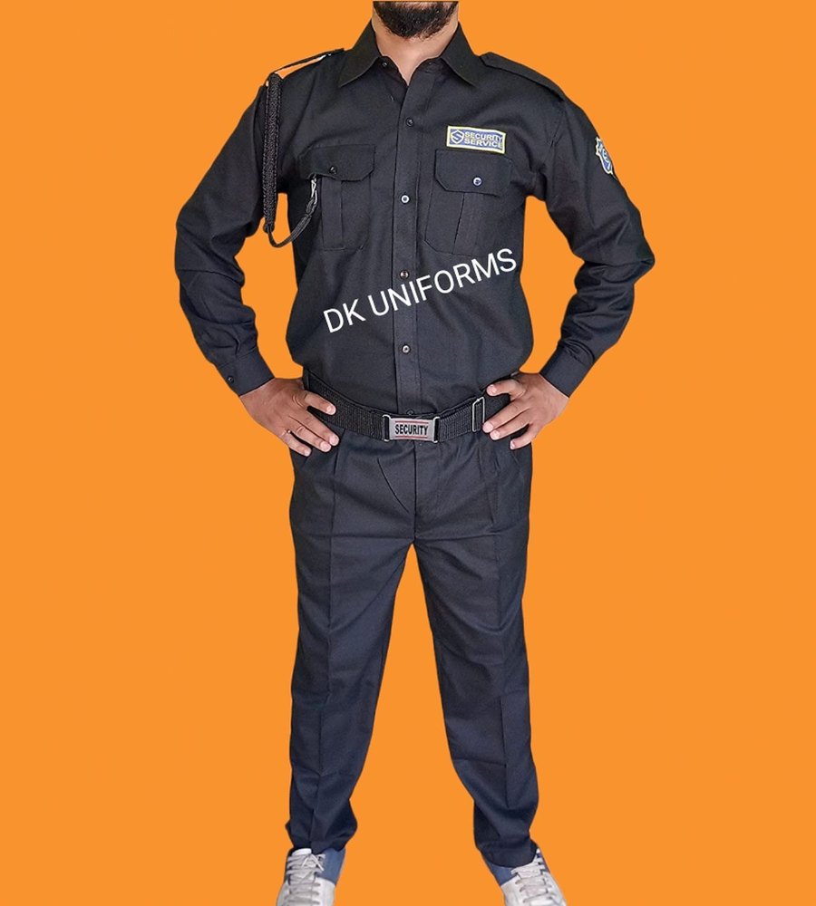 Polycotton Men Black Security Guard Uniforms