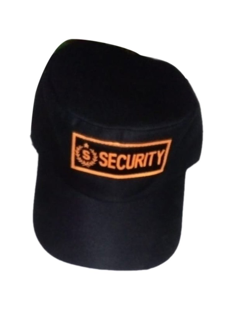 Polyester Black Security Guard Caps, Size: Medium