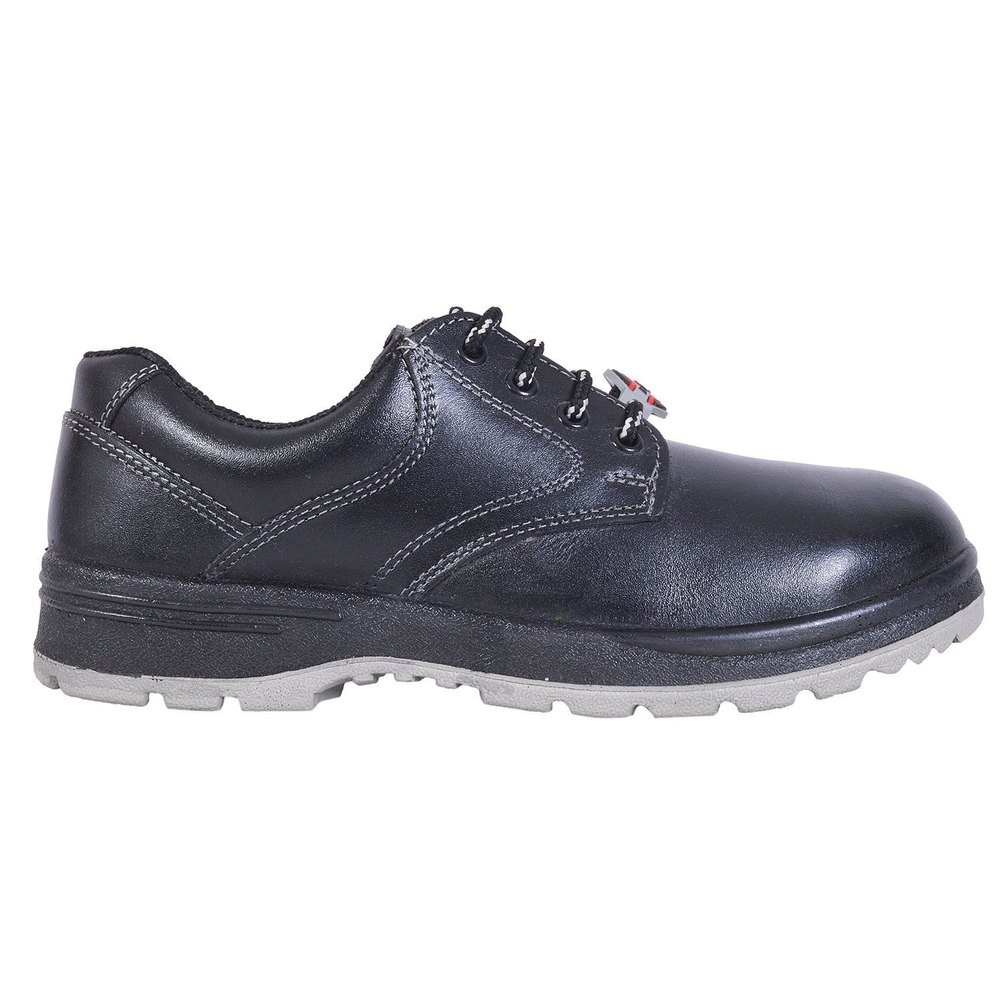 leather Black Safety Shoes For Security Guard