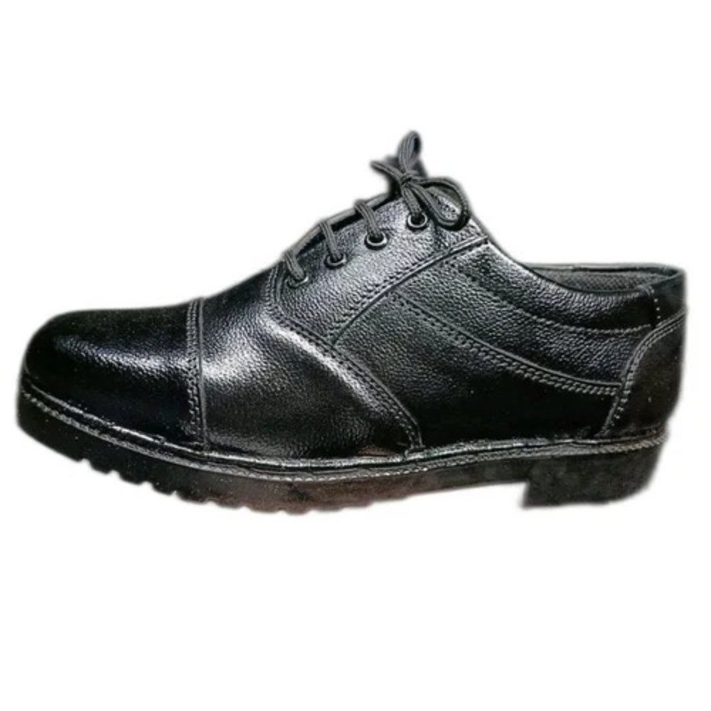 Leather Black PU Sole Security Guard Safety Shoes