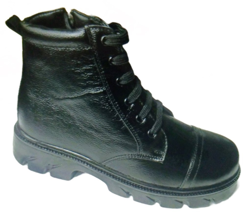 Polyester Black Security Guard Safety Shoe, Size: 8