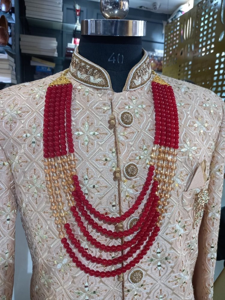 Red Beaded Groom Mala