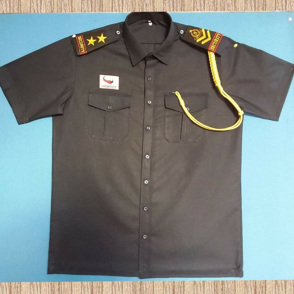 Cotton Black Security Guard Shirt, Size: XL